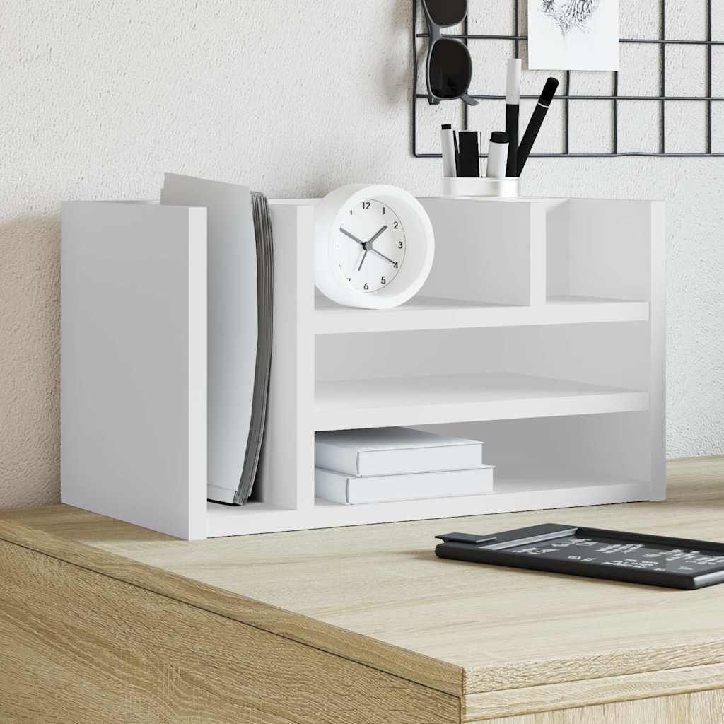 Six-tier desktop organizer with matte finish and clean compartments