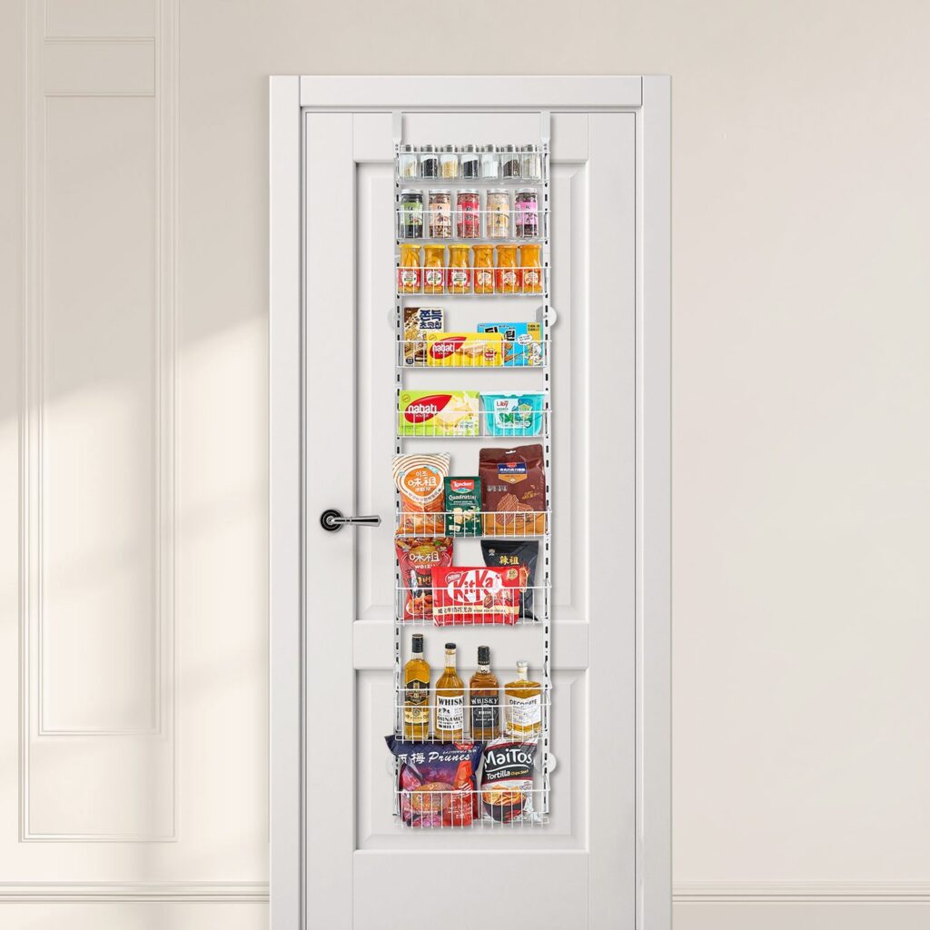 9-Tier Over The Door Pantry Organizer Hanging Storage Rack Adjustable Kitchen